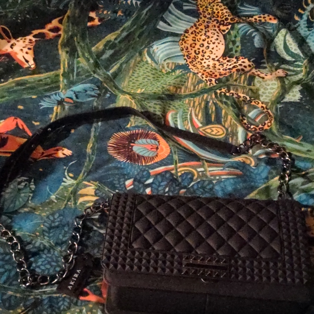 Akira Black Textured Purse